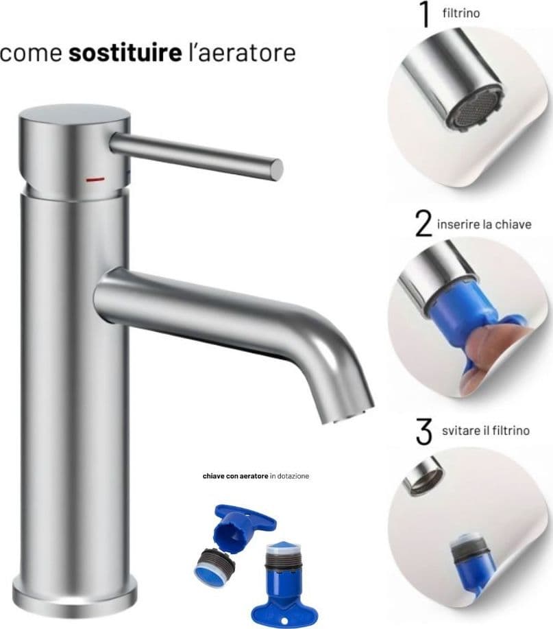 Coppia Miscelatori Monocomando Lavabo Bidet Bagno Serie Jazz QuickInstall - 21