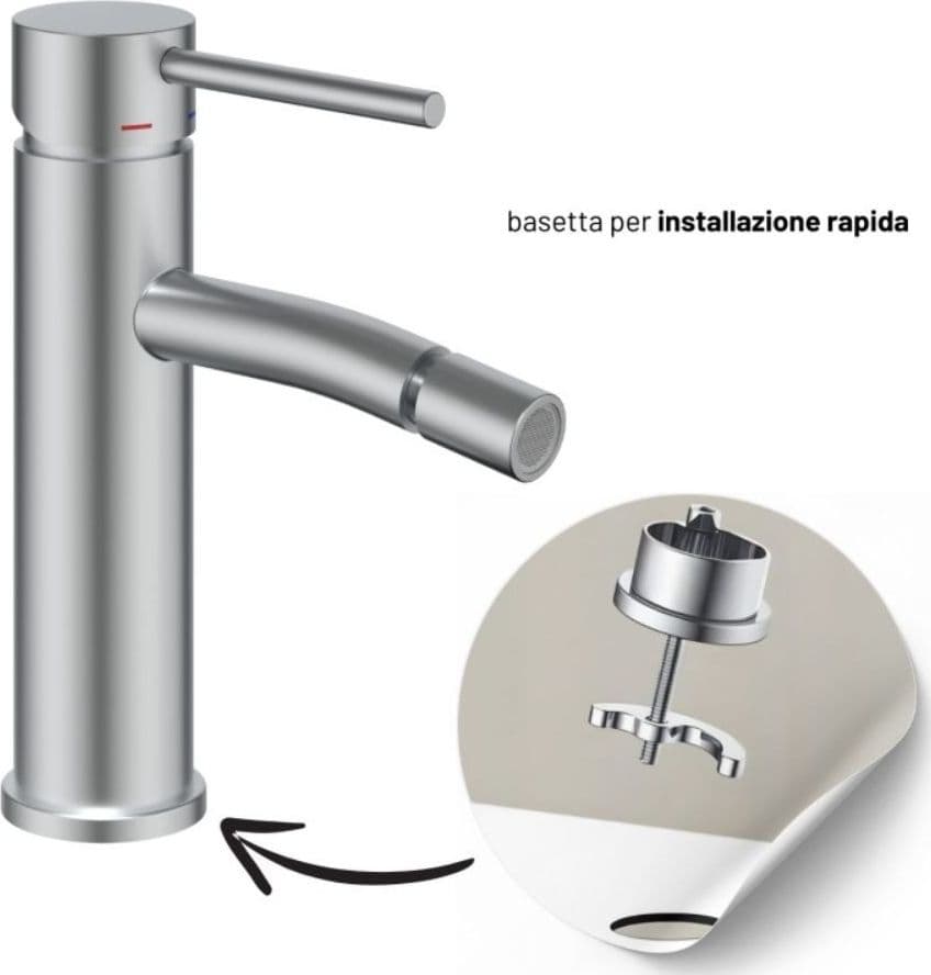 Coppia Miscelatori Monocomando Lavabo Bidet Bagno Serie Jazz QuickInstall - 22