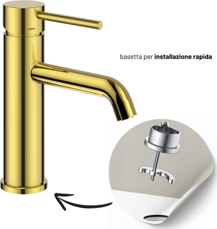 Coppia Miscelatori Monocomando Lavabo Bidet Bagno Serie Jazz QuickInstall - 32