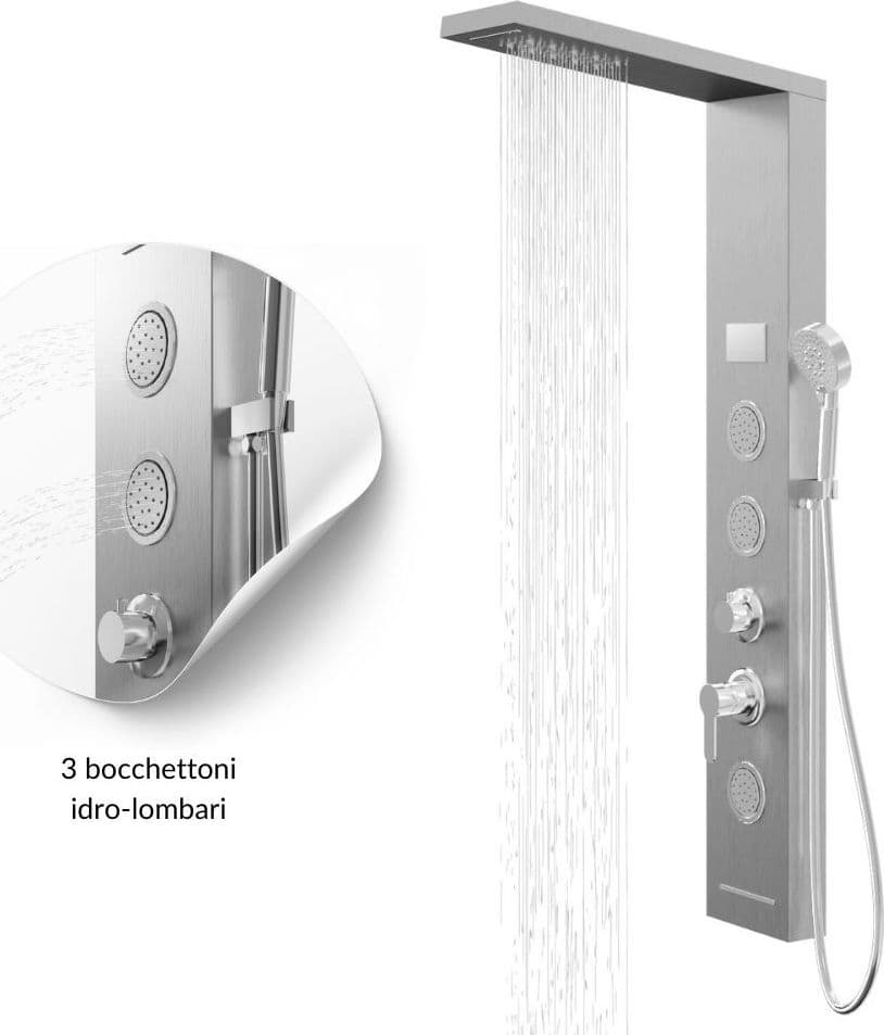 Colonna Pannello Doccia Shine-1 Cromo 4 Funzioni Luce Display Temperatura Cromo - 5