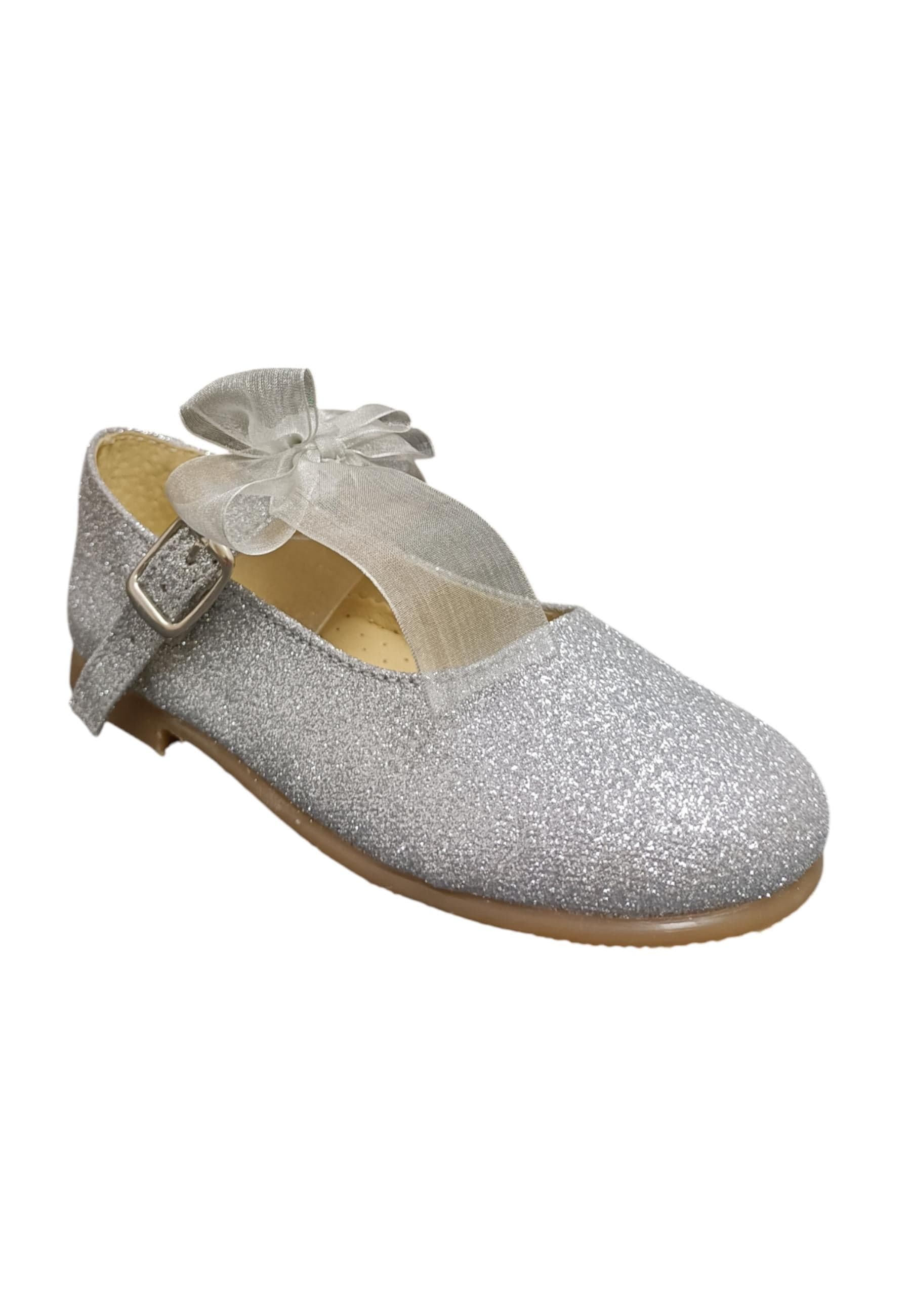 Ballerina bambina Panyno B3024 argento glitter fibbia fiocco estraibile elegance in Ballerine Scarpetteria Gica - Trani, commercioVirtuoso.it