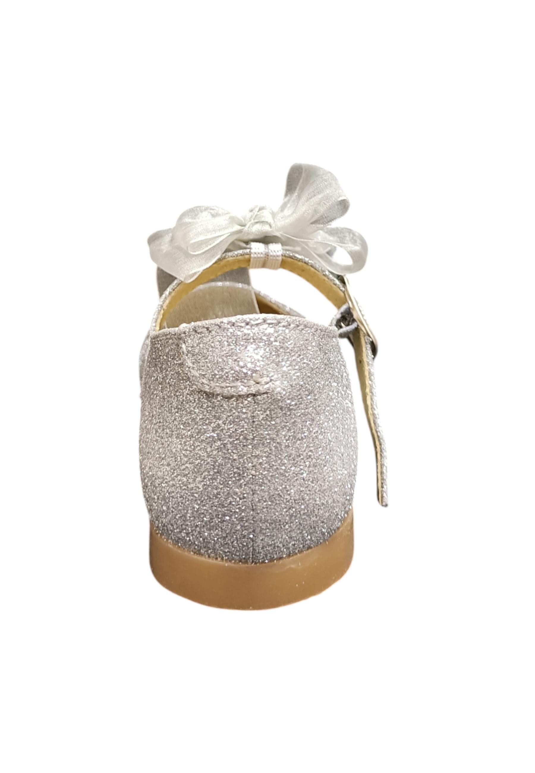 Ballerina bambina Panyno B3024 argento glitter fibbia fiocco estraibile elegance in Ballerine Scarpetteria Gica - Trani, commercioVirtuoso.it