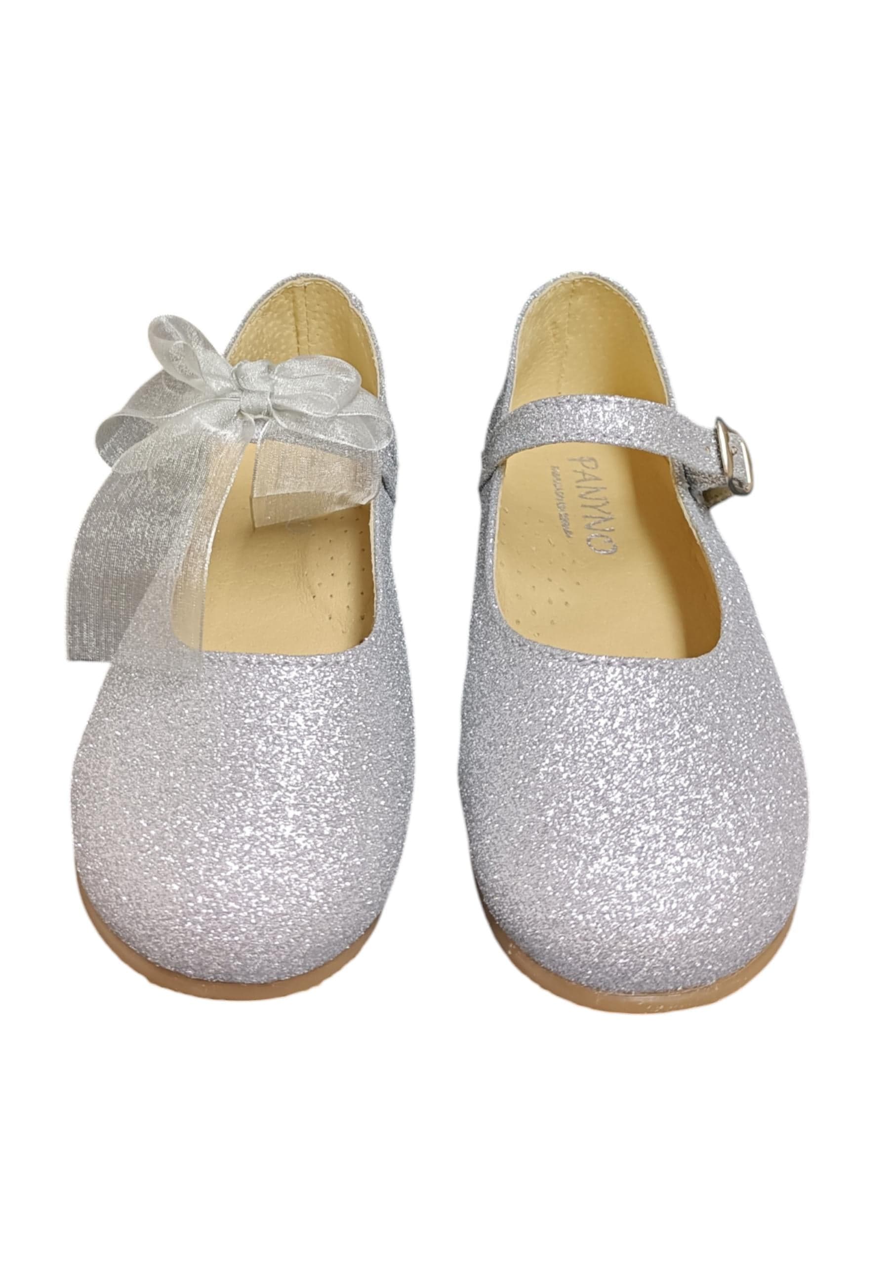 Ballerina bambina Panyno B3024 argento glitter fibbia fiocco estraibile elegance in Ballerine Scarpetteria Gica - Trani, commercioVirtuoso.it