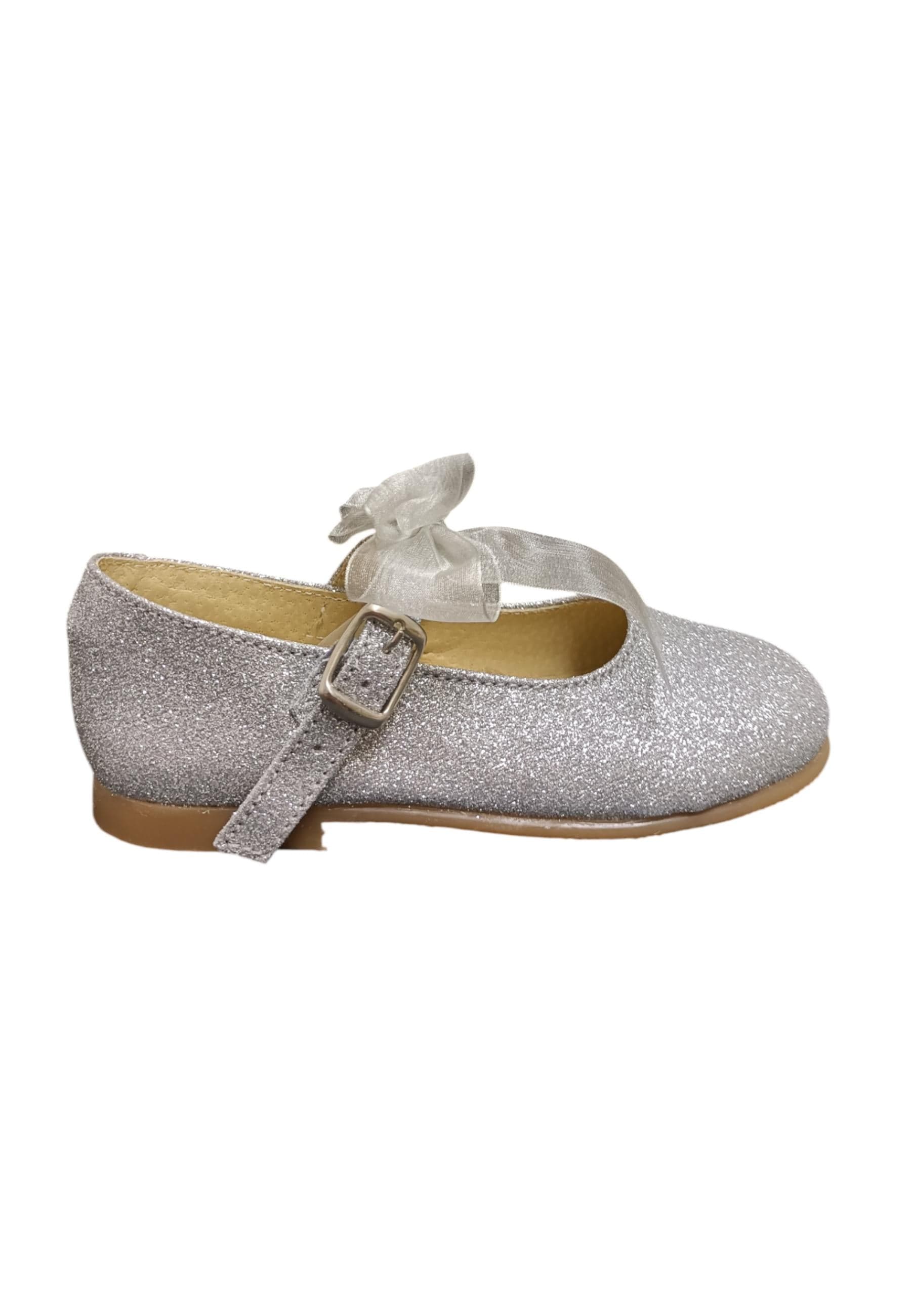 Ballerina bambina Panyno B3024 argento glitter fibbia fiocco estraibile elegance in Ballerine Scarpetteria Gica - Trani, commercioVirtuoso.it