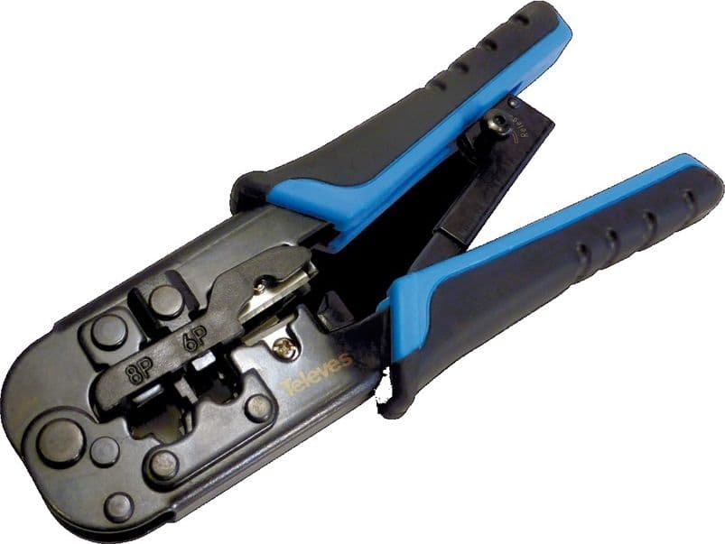 Pinza a crimpare per connettori maschio RJ45 / RJ11 / RJ12 / 4P4C / 4P2C TELEVES - 5