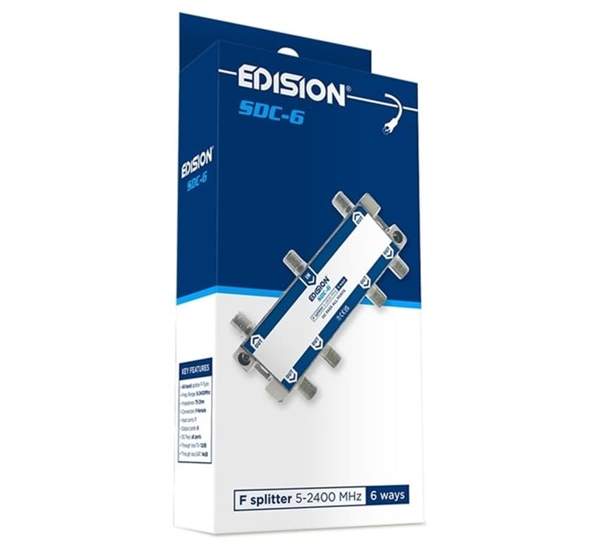 Splitter 6 Vie F 5-2400Mhz Satellitare e Terrestre EDISION SDC-6 - 4