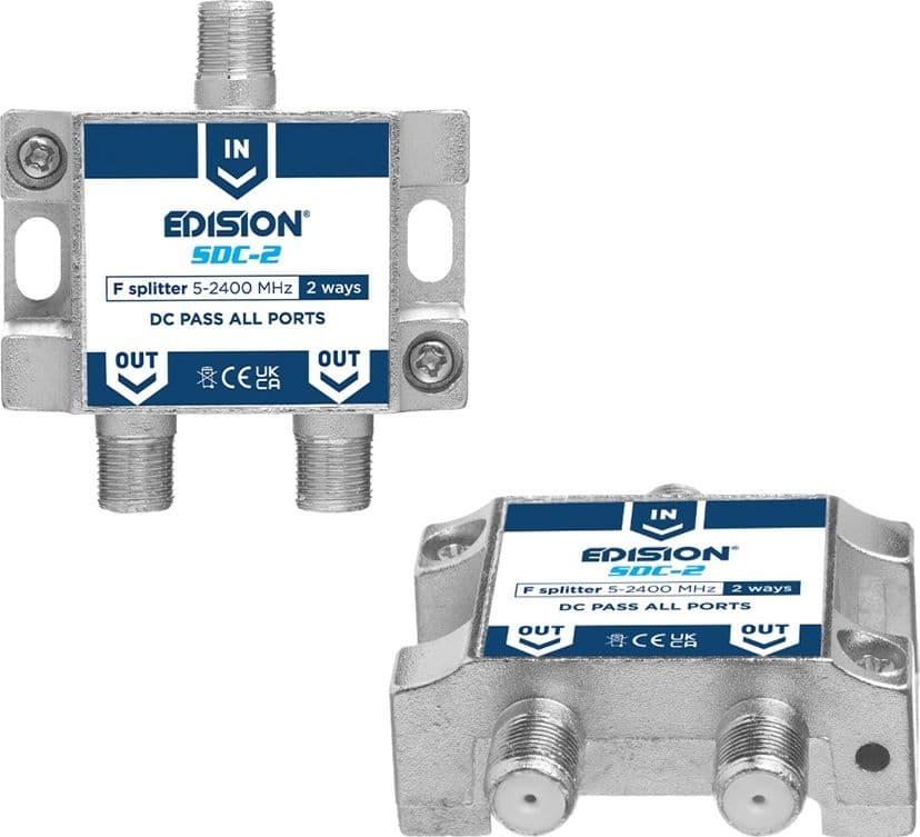 Splitter 2 Vie F 5-2400Mhz Satellitare e Terrestre EDISION SDC-2 - 5