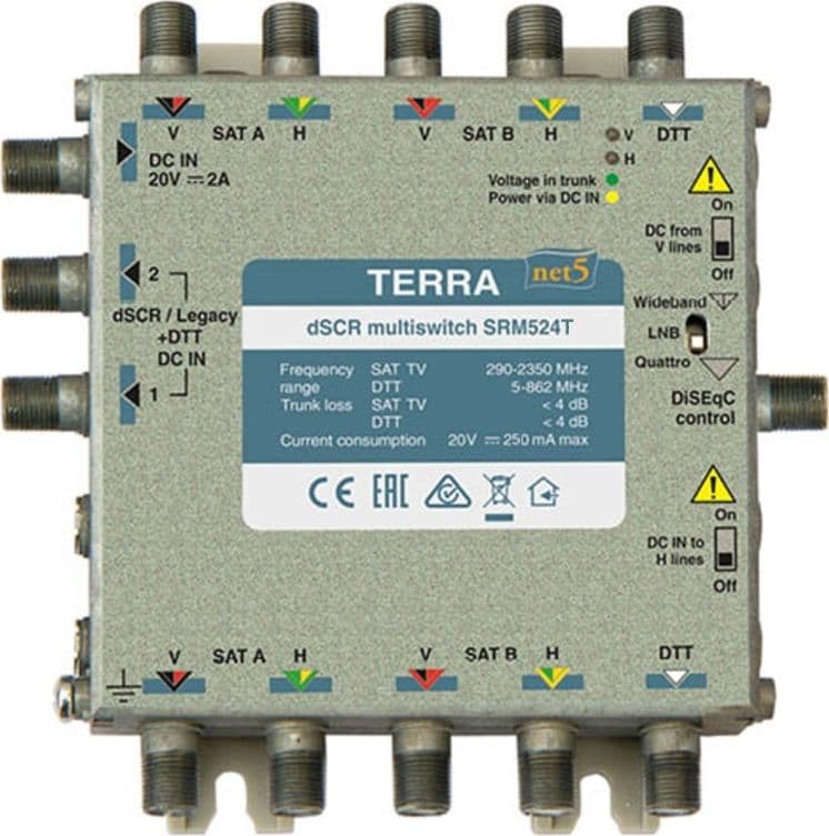 Multiswtich Ibrido 5 Vie 2 dcss/Legacy più TV passante HVHV/WB dCSS 16UB - 2