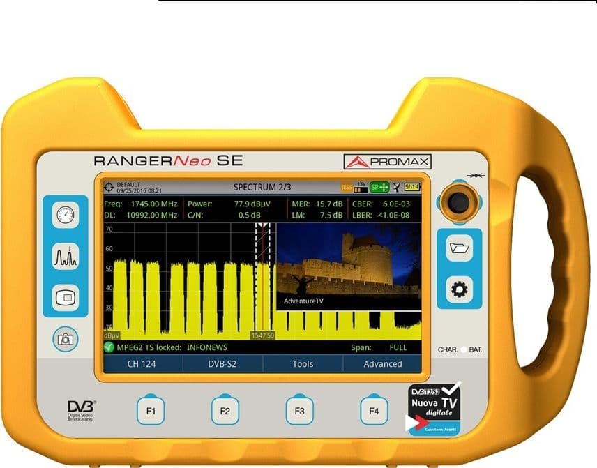 Misuratore di campo combo PROMAX RANGER NEO SE DVB-S2/DVB-T2 H.265 HEVC 10Bit SCR dCSS Multistream - 7