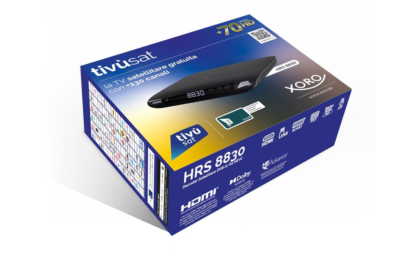 Decoder Tivùsat HD con Nuova Tessera Verde Merlin - Xoro HRS 8830 DVB-S2 HEVC (12V) - 6