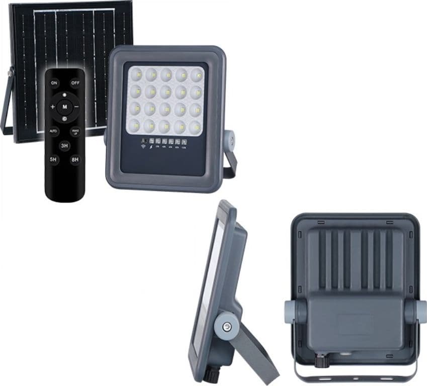 Faro proiettore luce LED da 100W con pannello solare per esterno con sensore crepuscolare e movimento - 3