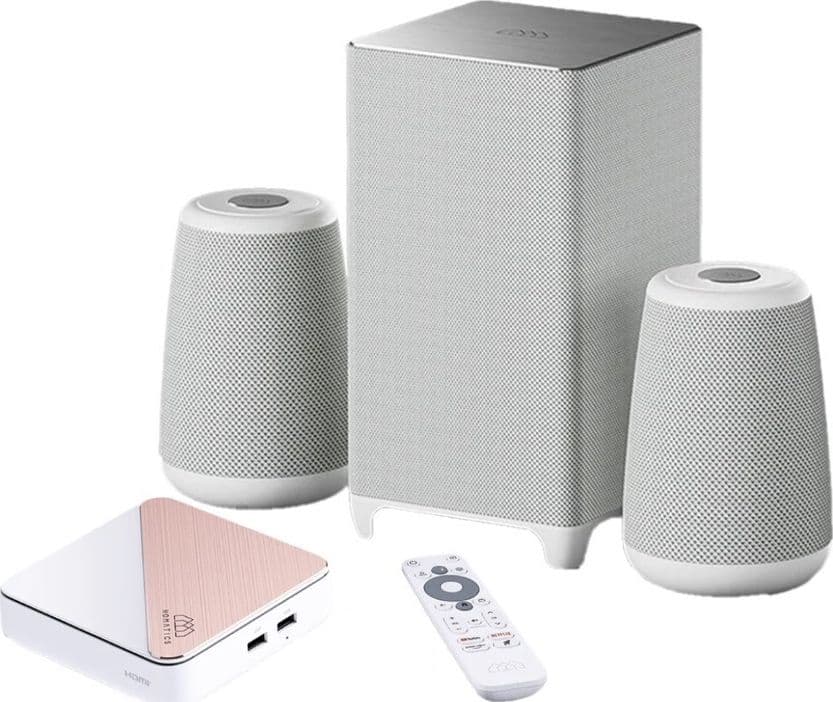 Homatics BOX R PLUS 4K 4/32GB Android TV 11 certificato Google più Sistema Audio Surround Sound & Sound 2.1 con due altoparlanti e subwoofer True Wireless Stereo Bluetooth - 11