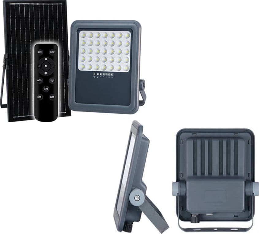 Faro proiettore luce LED da 300W con pannello solare per esterno con sensore crepuscolare e movimento - 3