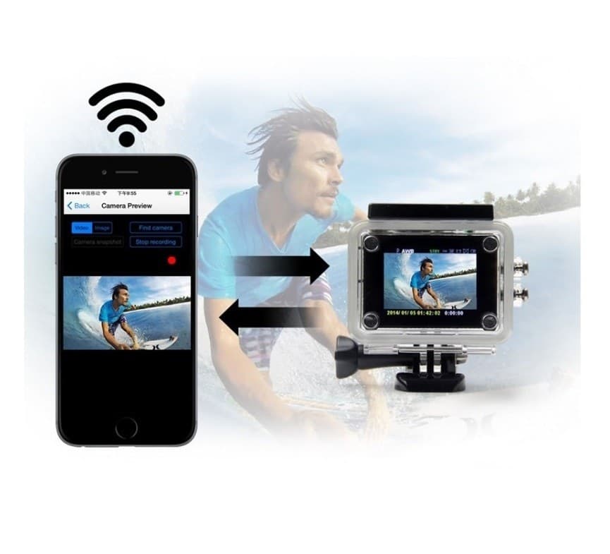 Action CAM 4K Subacquea 16MP WiFi + Telecomando (Colore ROSA) - 4