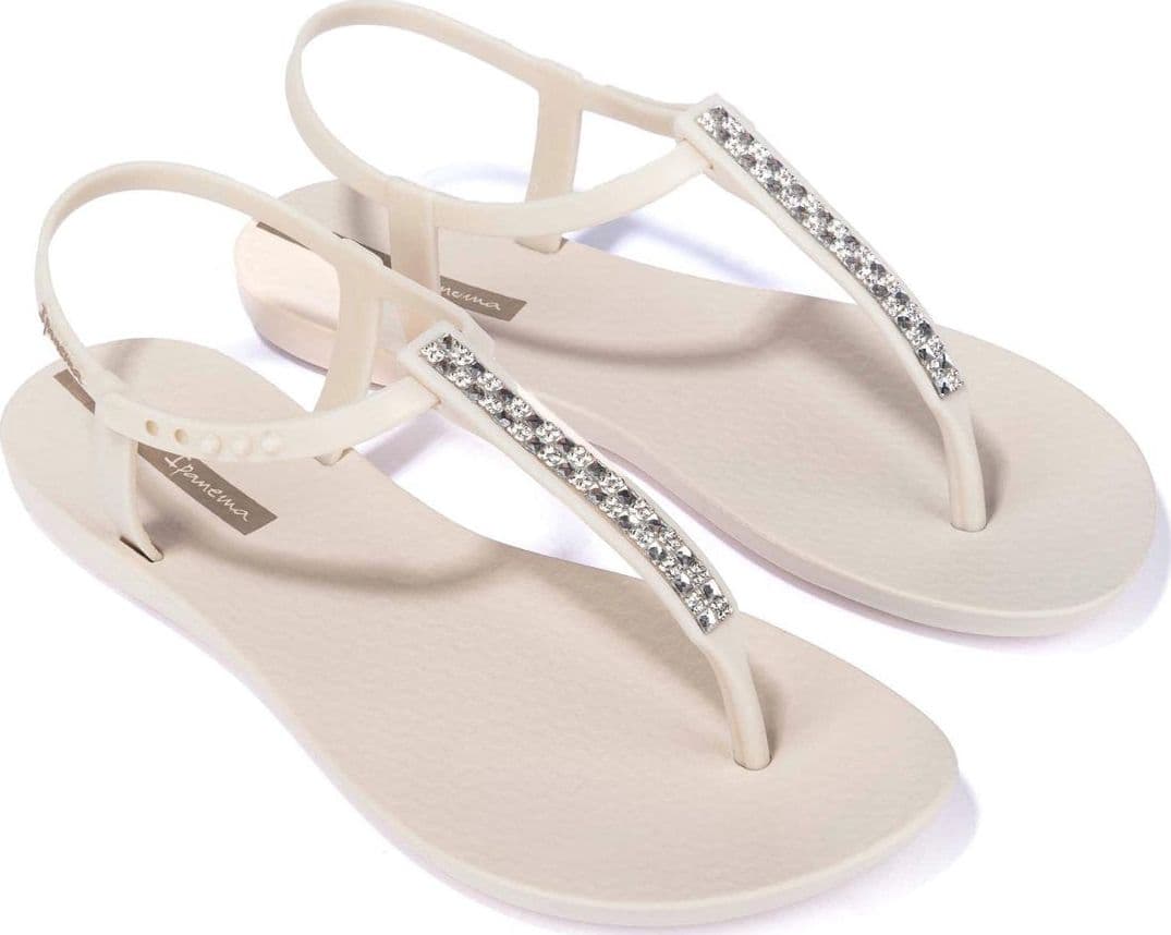 Sandali Ipanema Class Chic Donna Beige Crystal con cinturini a catena metallizzata lato destro