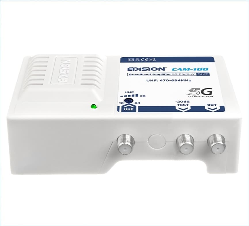 Amplificatore Antenna TV Centralino UHF Da Interno Per Digitale Terrestre DVB-T2 Con Filtro LTE 5G - 2
