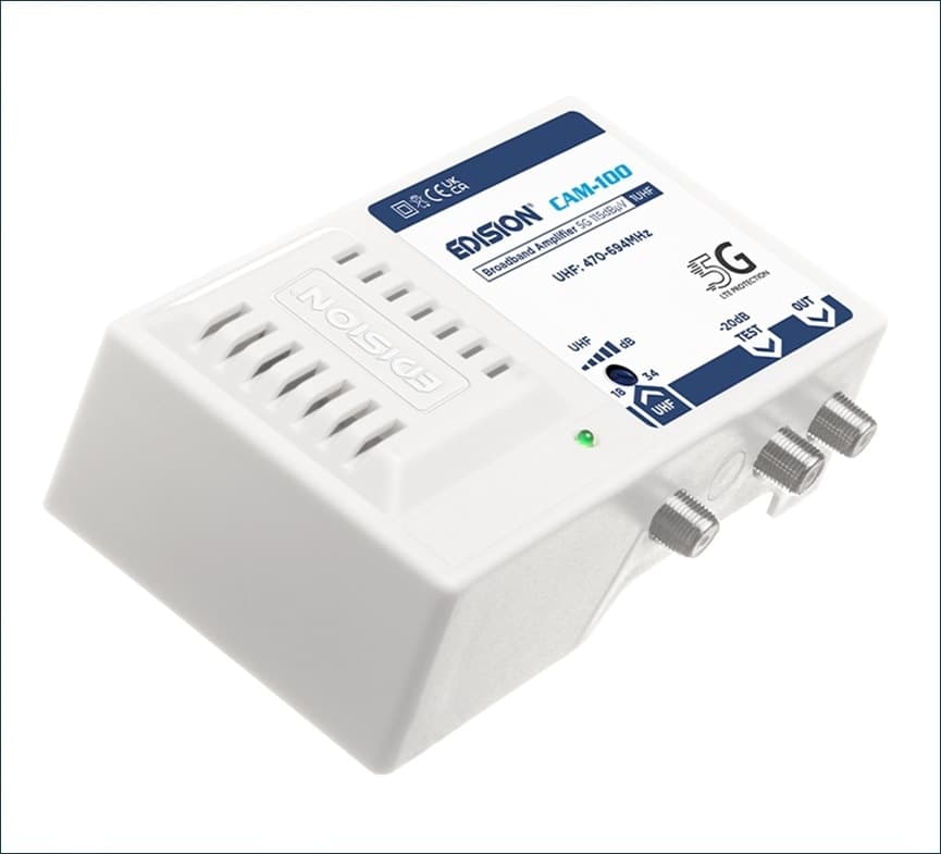 Amplificatore Antenna TV Centralino UHF Da Interno Per Digitale Terrestre DVB-T2 Con Filtro LTE 5G - 3