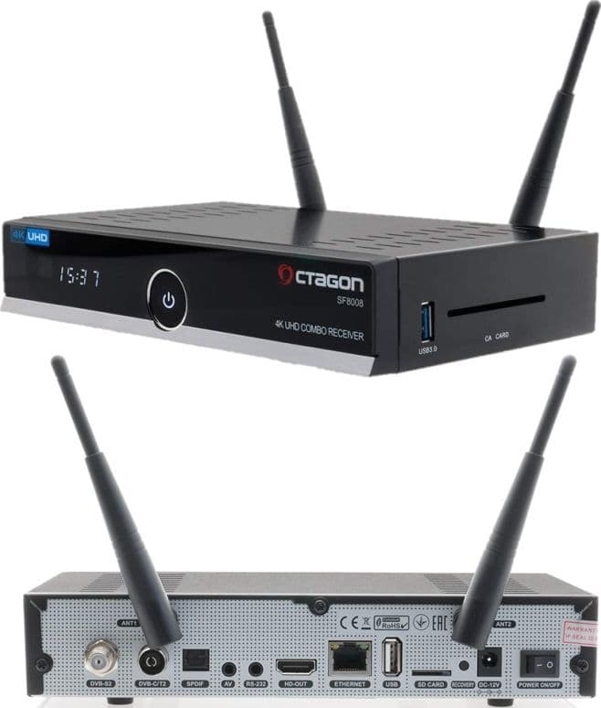 OCTAGON SF8008 4K UHD Combo DVB-S2X+DVB-T2/C Multistream T2MI Wifi Dual Boot Linux Enigma2 e Define OS - 8