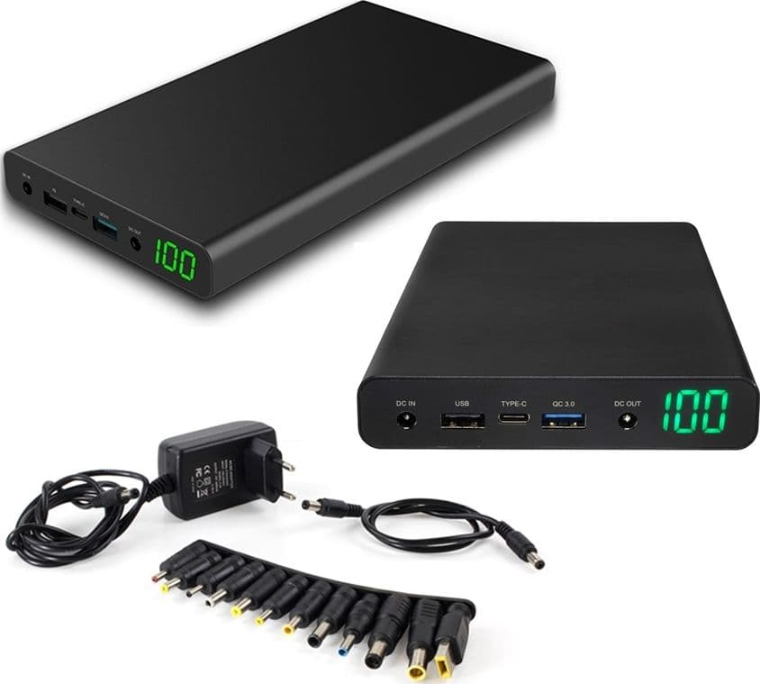 XORO MPB 3000 Power Bank da 30000 mAh con uscita USB QC3.0 USB Power IQ USB Type C e CC 12 V - 16 V - 19 V - 5