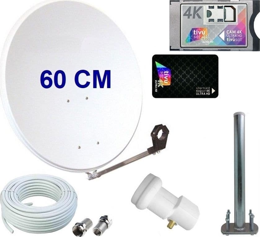Kit satellitare da 60 CM per ricezione canali Tivùsat con modulo CAM Ci+ e Tessera Tivusat 4K ULTRA HD - 2