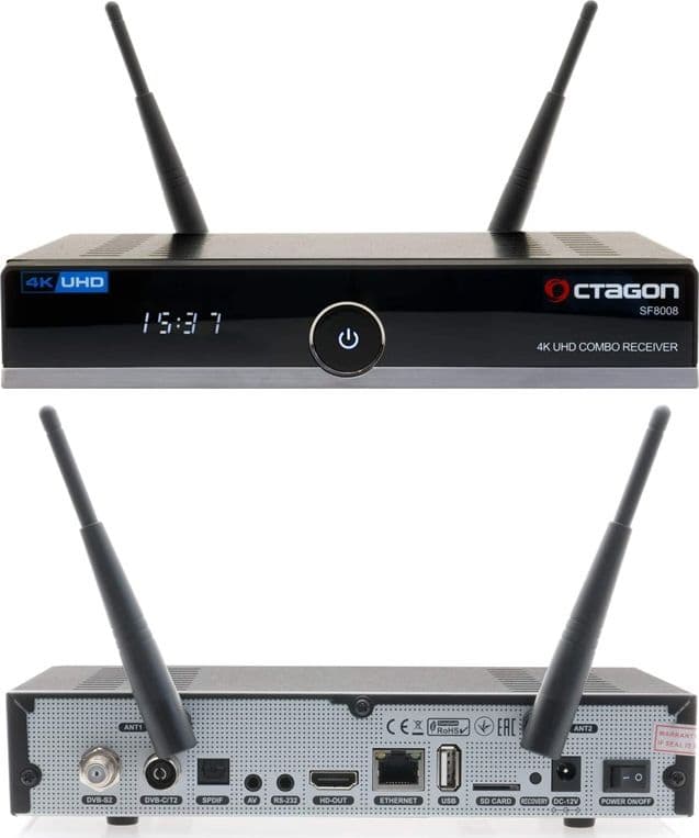 OCTAGON SF8008 4K UHD Combo DVB-S2X+DVB-T2/C Multistream T2MI Wifi Enigma 2 - 7