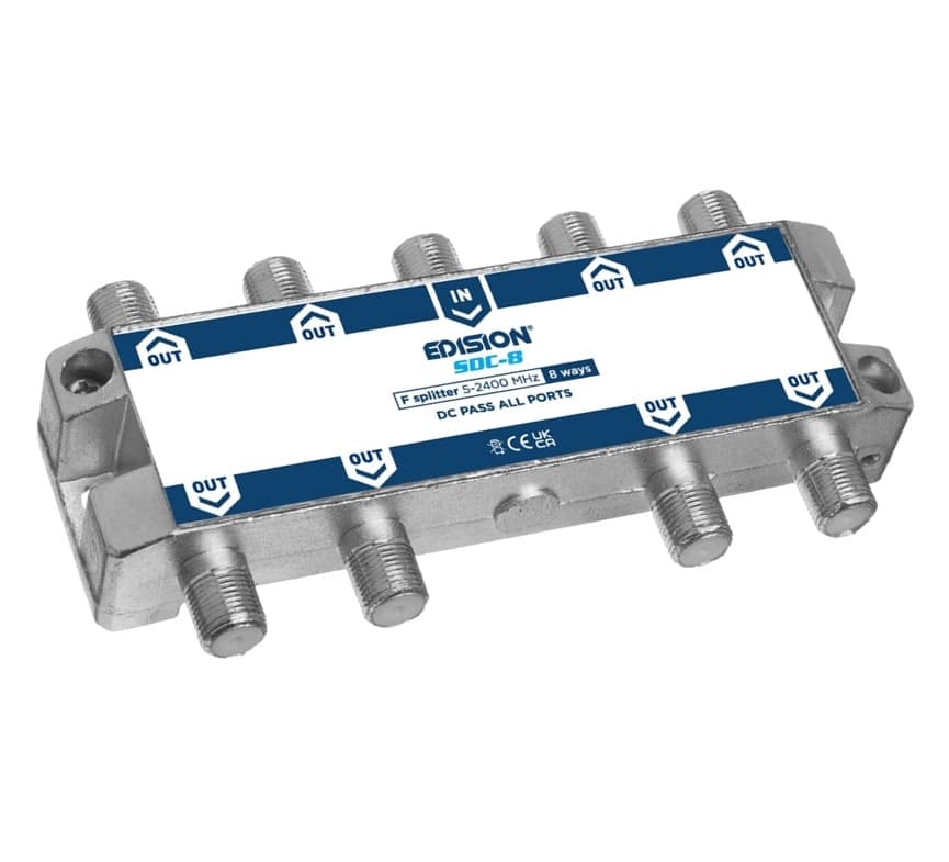 Splitter 8 Vie F 5-2400Mhz Satellitare e Terrestre EDISION SDC-8 - 2