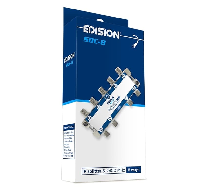 Splitter 8 Vie F 5-2400Mhz Satellitare e Terrestre EDISION SDC-8 - 4