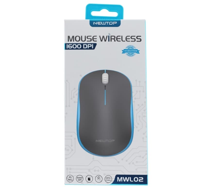 Mouse Wireless USB MWL02 NEWTOP - NERO-BLU - 2
