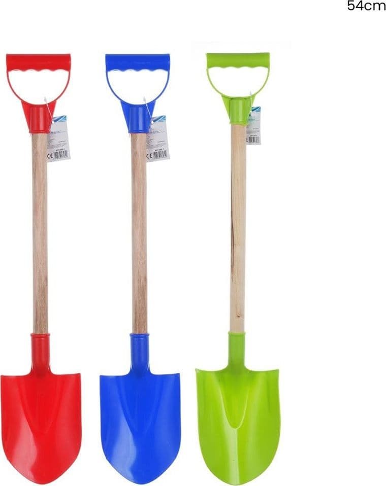 PALA DA SPIAGGIA MARE GIARDINO GIOCO VANGA COLORATA CON MANICO IN LEGNO 54CM 618563 - 2