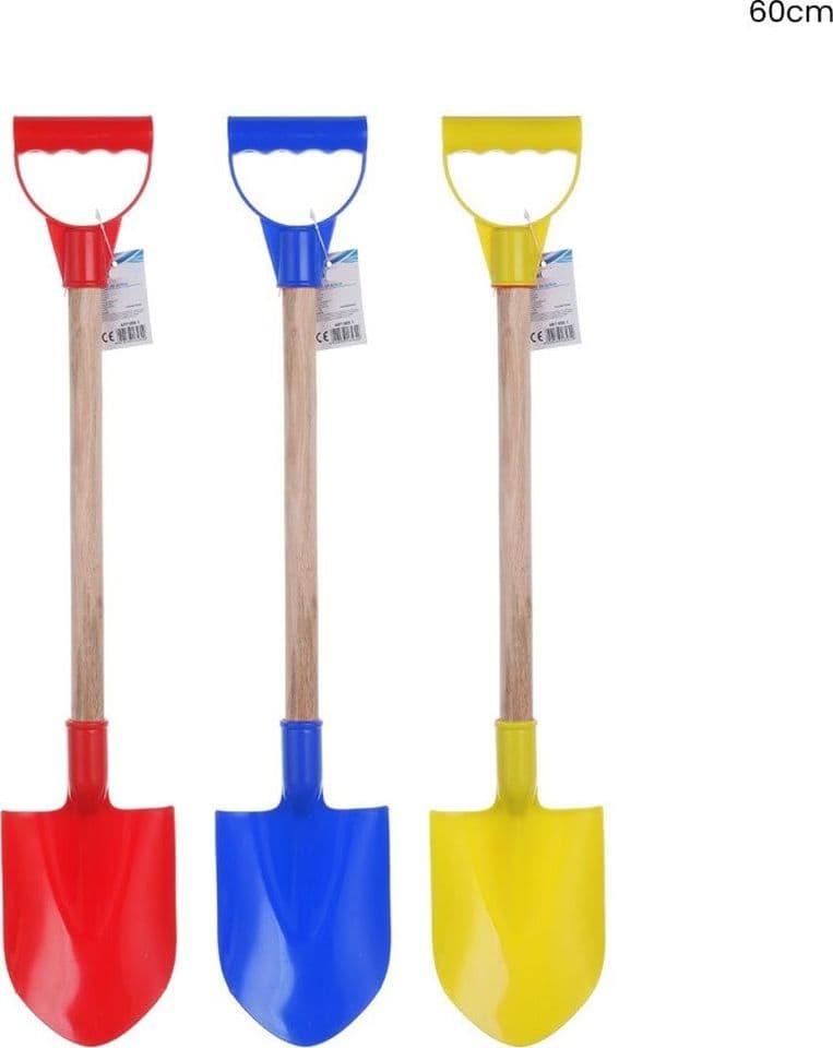 PALA DA SPIAGGIA MARE GIARDINO GIOCO VANGA COLORATA CON MANICO IN LEGNO DA 60 CM 618562 - 2