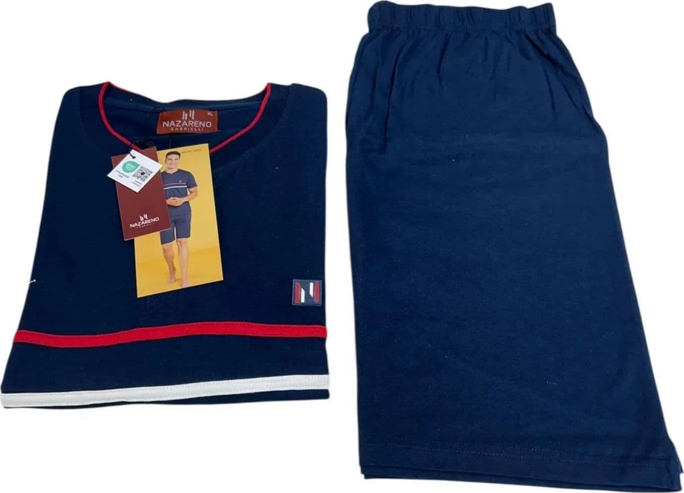 Pigiama Uomo Primavera/Estate Nazareno Gabrielli U6011 Cotone – Blu