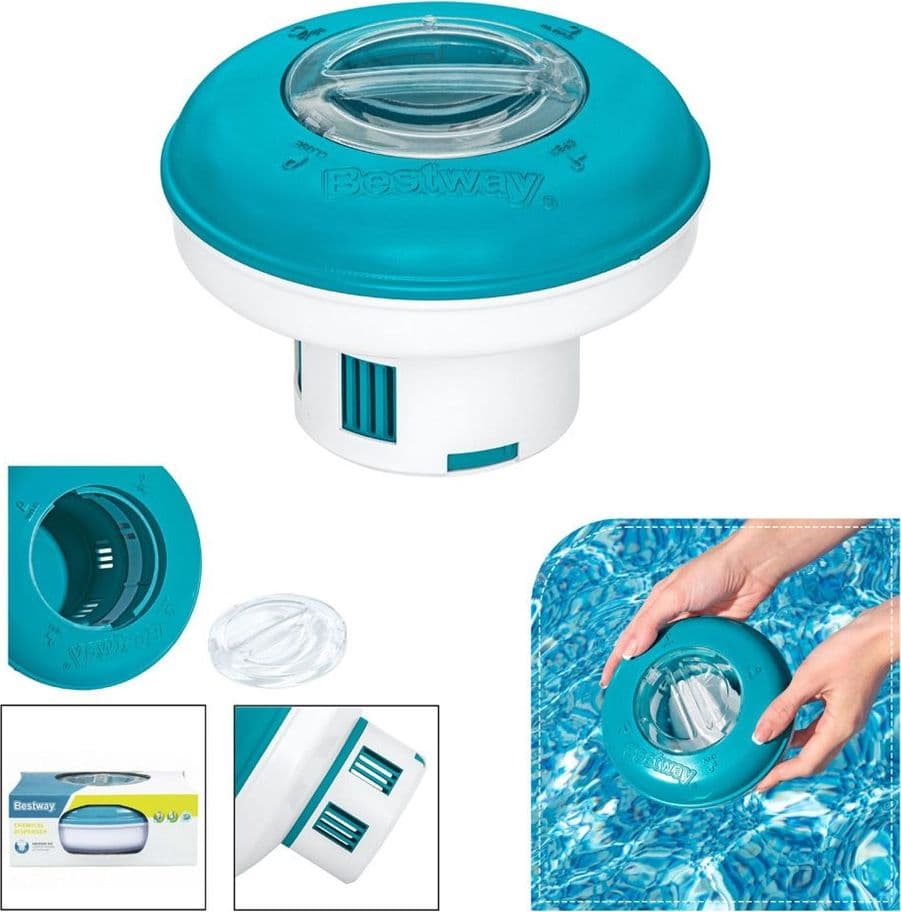 DISPENSER DOSATORE PER CLORO GALLEGGIANTE DA 16.5CM TRATTAMENTO ACQUA PISCINA 58769 - 8