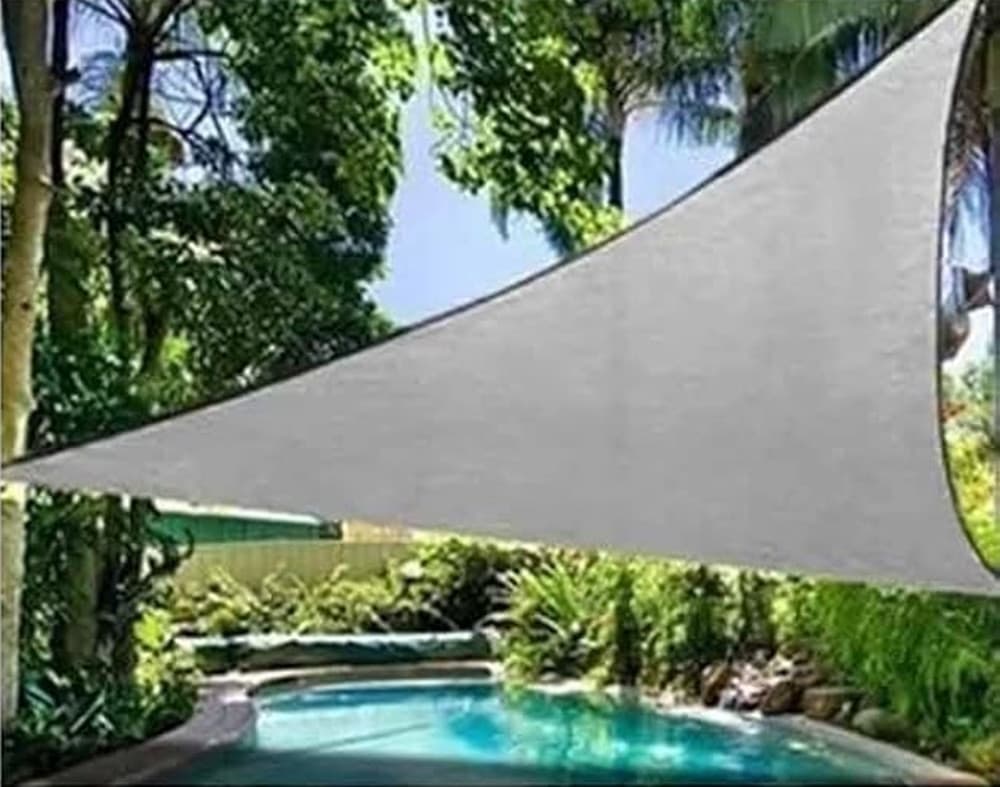 TENDA VELA OMBREGGIANTE PARASOLE DA ESTERNO TERRAZZE GIARDINO TRIANGOLARE 4 X 4 X 4 MT - 11