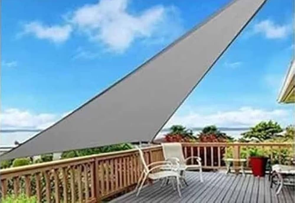 TENDA VELA OMBREGGIANTE PARASOLE DA ESTERNO TERRAZZE GIARDINO TRIANGOLARE 4 X 4 X 4 MT - 12