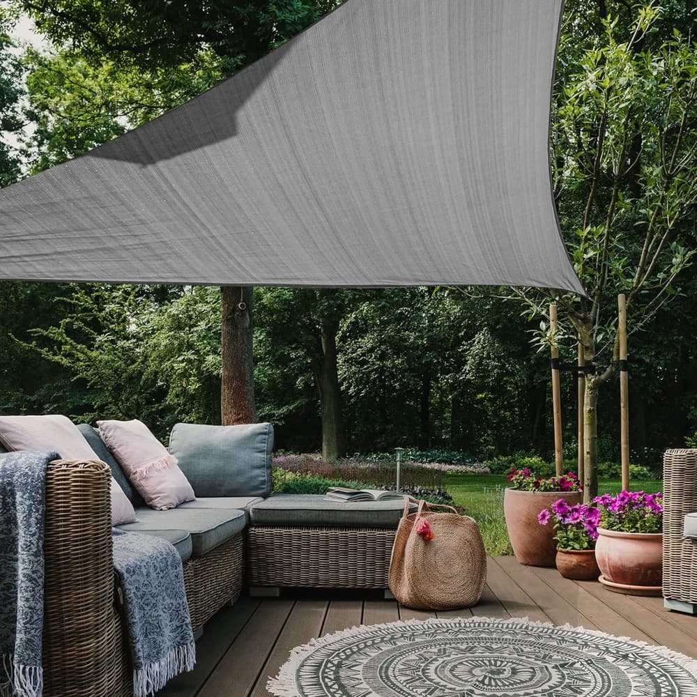 TENDA VELA OMBREGGIANTE PARASOLE DA ESTERNO TERRAZZE GIARDINO TRIANGOLARE 4 X 4 X 4 MT - 13