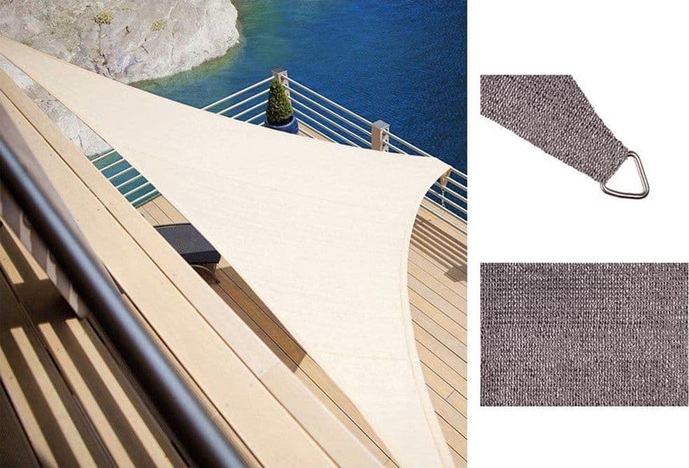 TENDA VELA OMBREGGIANTE PARASOLE DA ESTERNO TERRAZZE GIARDINO TRIANGOLARE 4 X 4 X 4 MT - 7