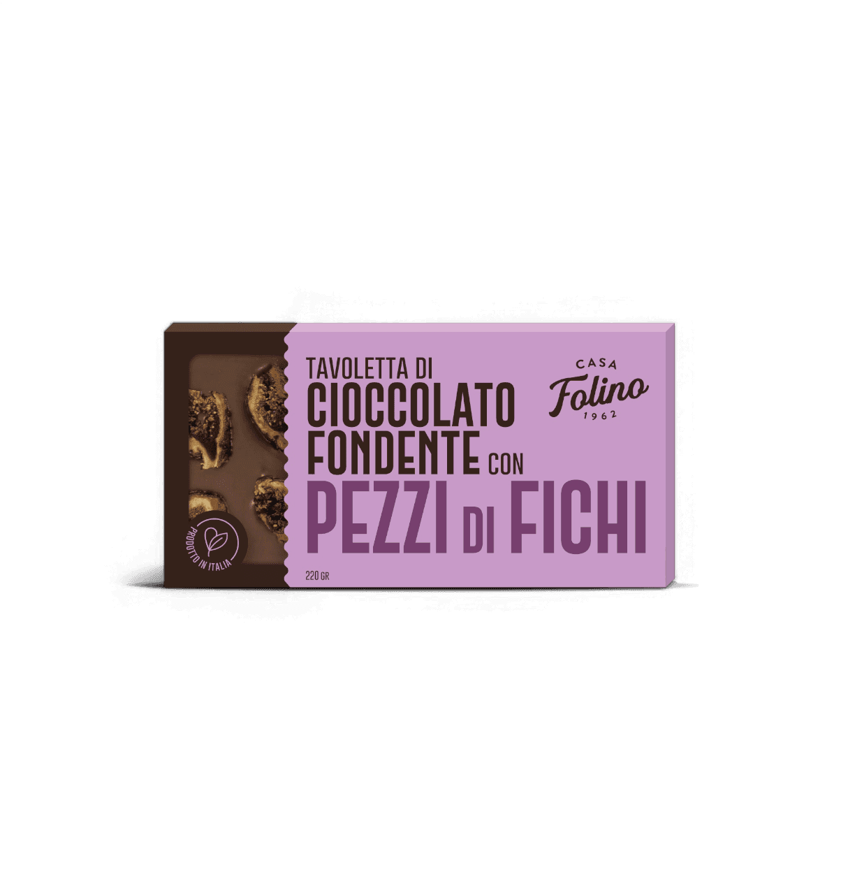 Tavoletta Cioccolato Fondente con Pezzi di Fichi 120gr
