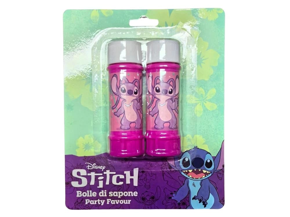 SET DA 2PZ FLACONE BOLLE DI SAPONE STITCH GIRL 60ML BLISTER PER GIOCO BAMBINI 209838 - 2