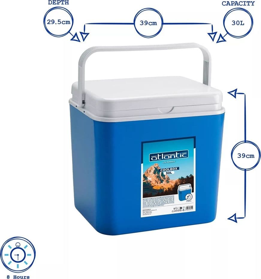 BORSA FRIGO PASSIVO PORTATILE GRANDE BLU 30LT ISOLATA PER CAMPEGGIO VIAGGIO PICNIC 860119 - 4