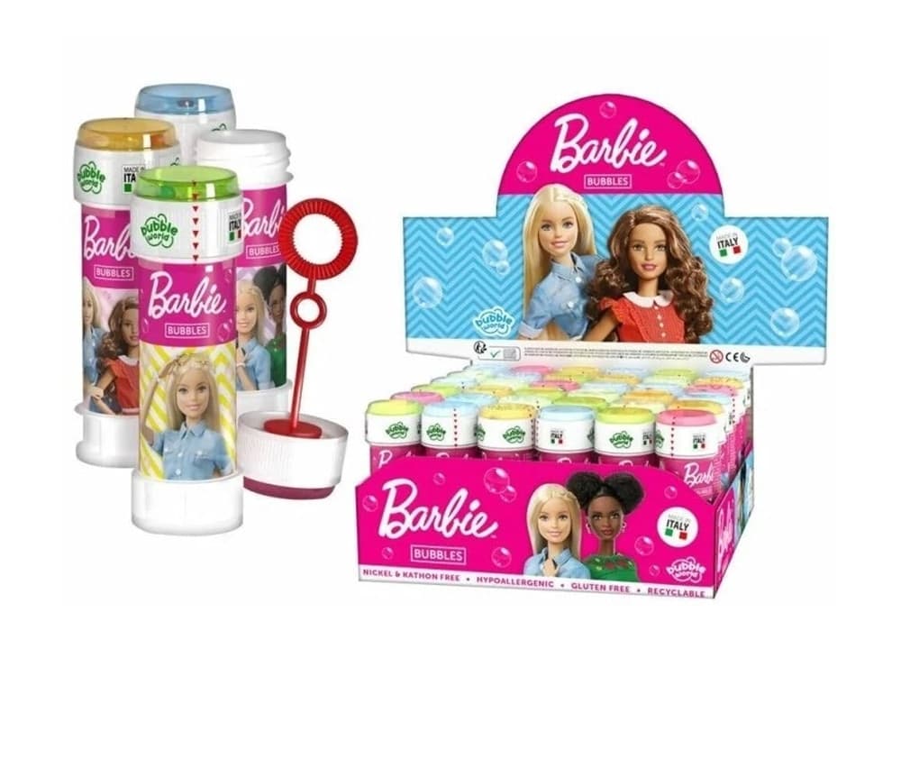 BOLLE DI SAPONE BARBIE CONFEZIONE 36PZ FLACONI 60 ML PER FESTE GIOCO BAMBINI 550000 - 4