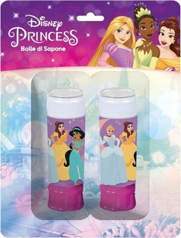 SET DA 2PZ FLACONE BOLLE DI SAPONE STAMPA PRINCESS 60ML BLISTER PER GIOCO BAMBINI 209821 - 2