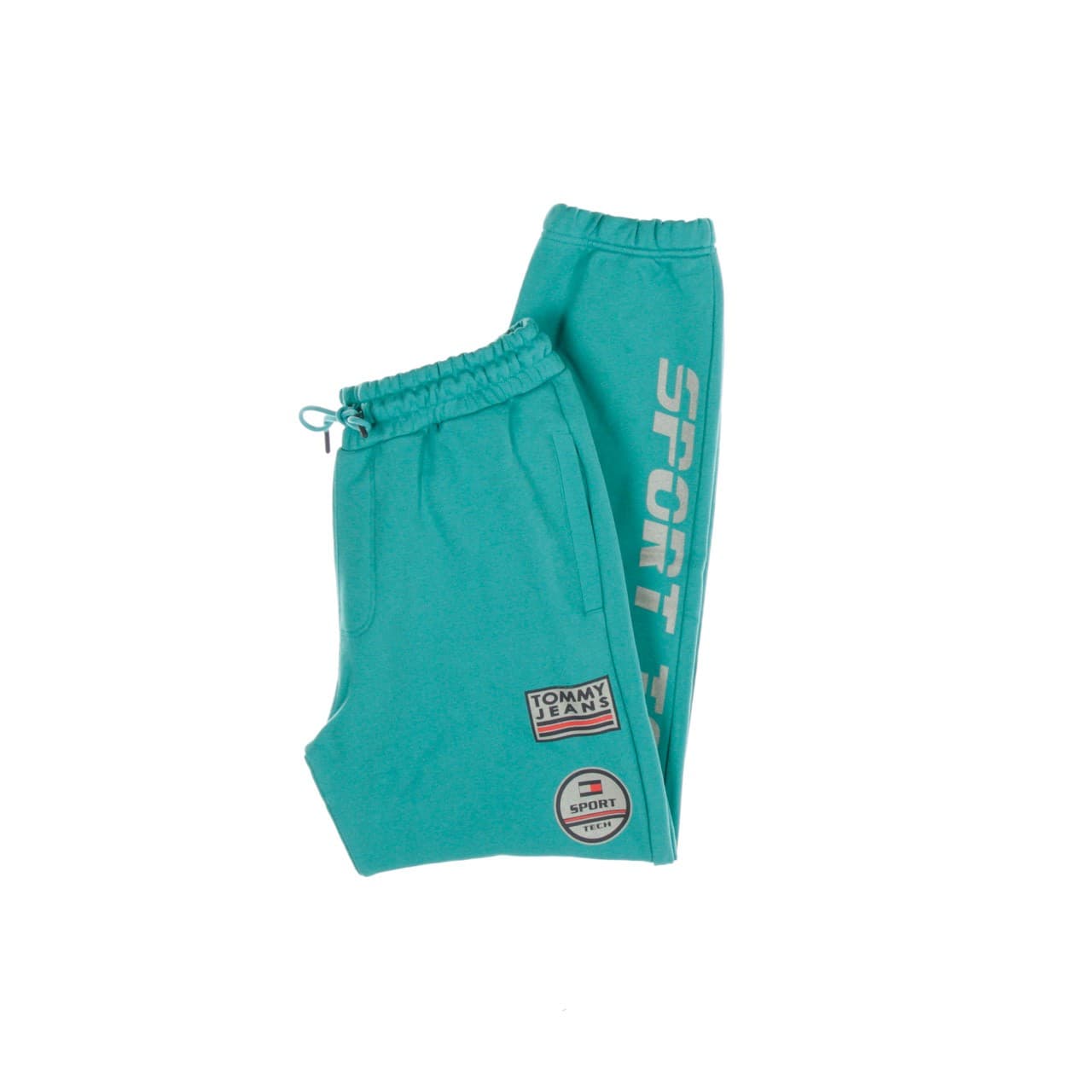 Tommy Hilfiger Pantalone Tuta Felpato Uomo Sport Sweatpant Teal Blue - 5