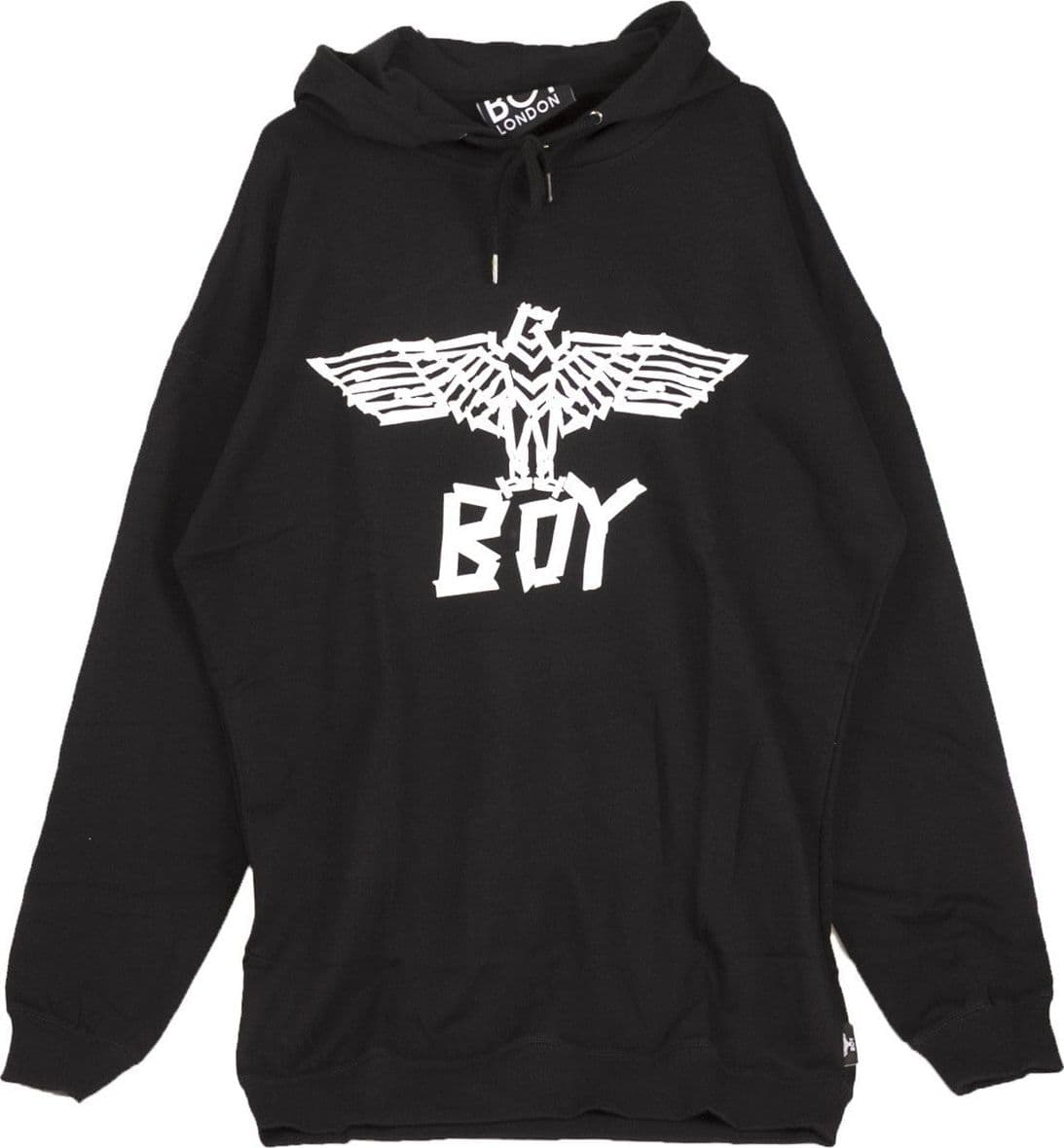 BOY LONDON Felpa Cappuccio Uomo Tape Eagle Hood Black/white - 3