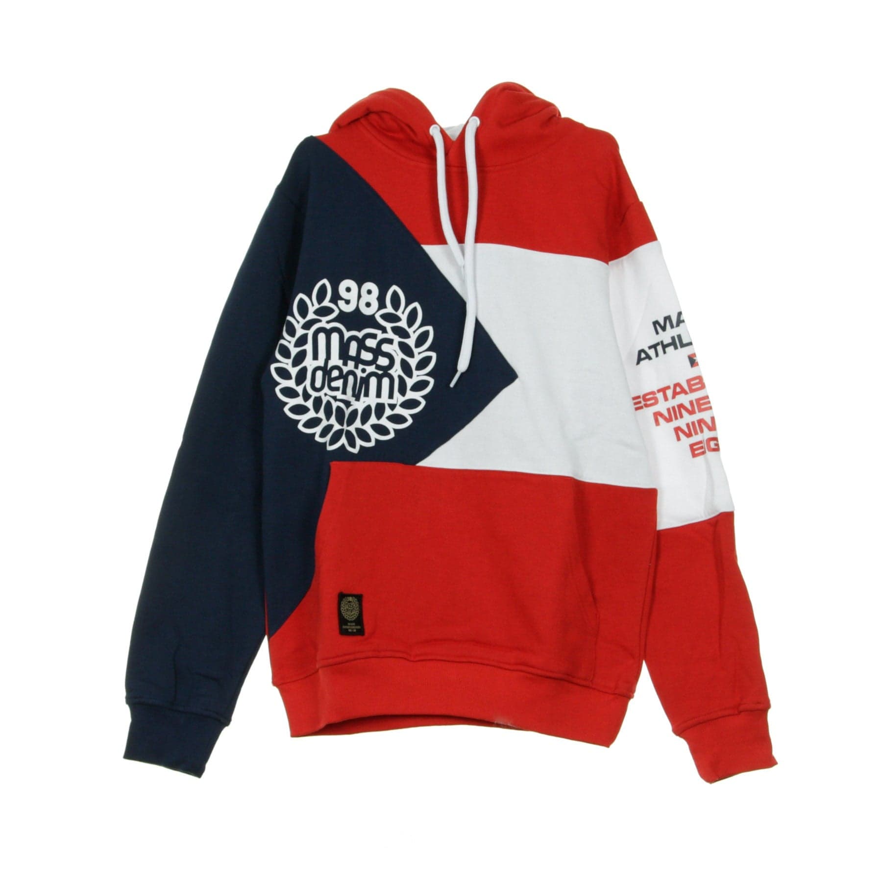 MASS DENIM Felpa Cappuccio Uomo Republic Red - 3