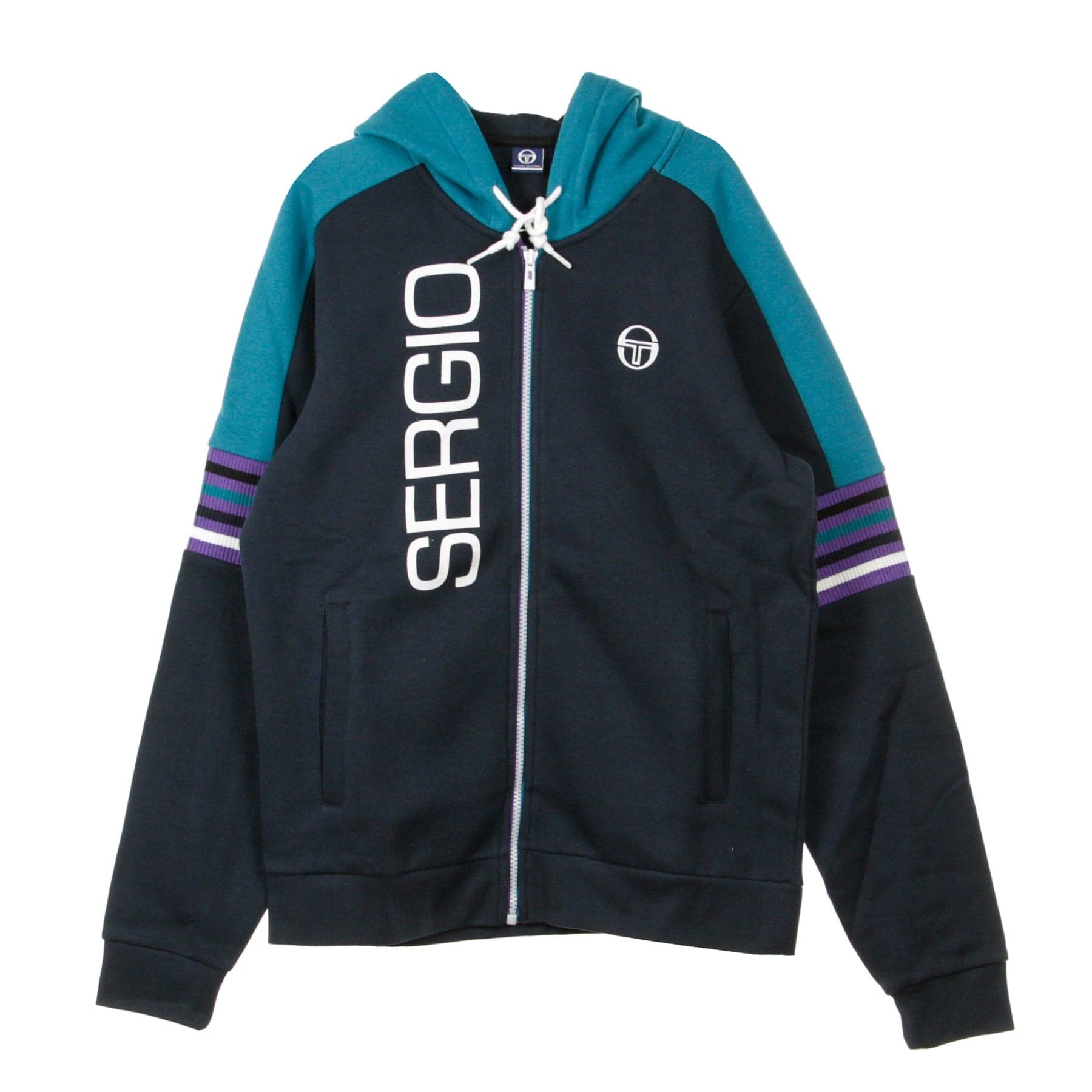 SERGIO TACCHINI Felpa Cappuccio Zip Uomo Darwin Sweater Navy Ocean - 6