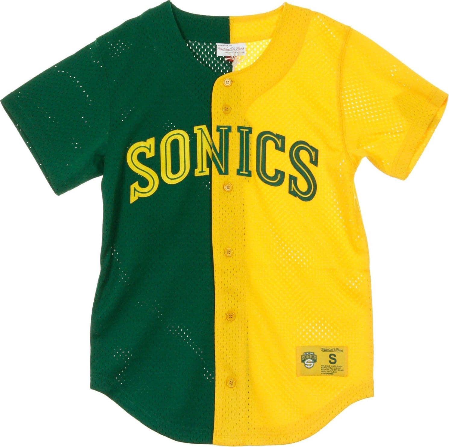 MITCHELL &amp; NESS Casacca Bottoni Uomo Split Mesh Button Front Seasup Original Team Colors - 3