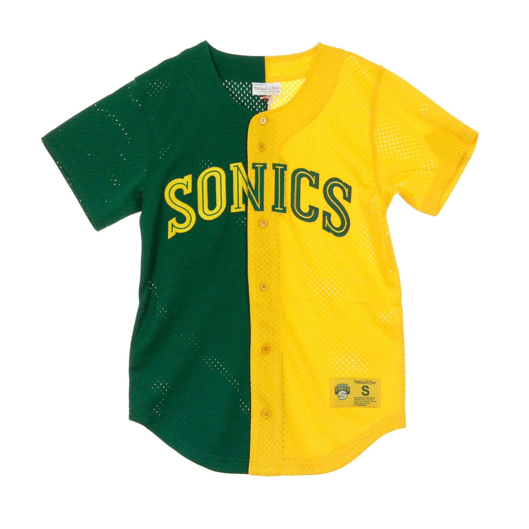 MITCHELL &amp; NESS Casacca Bottoni Uomo Split Mesh Button Front Seasup Original Team Colors - 3