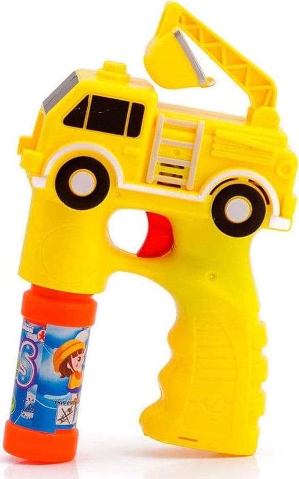 PISTOLA SPARA BOLLE A FORMA DI CAMION GIALLO CON 2 FLACONI DI RICARICA DA 50 ML 6560247 - 2
