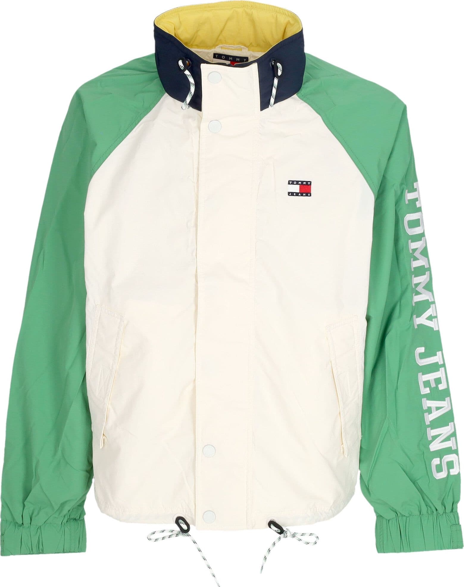 Tommy Hilfiger Giacca a Vento Uomo Color Block Jacket Ancient White/coastal Green