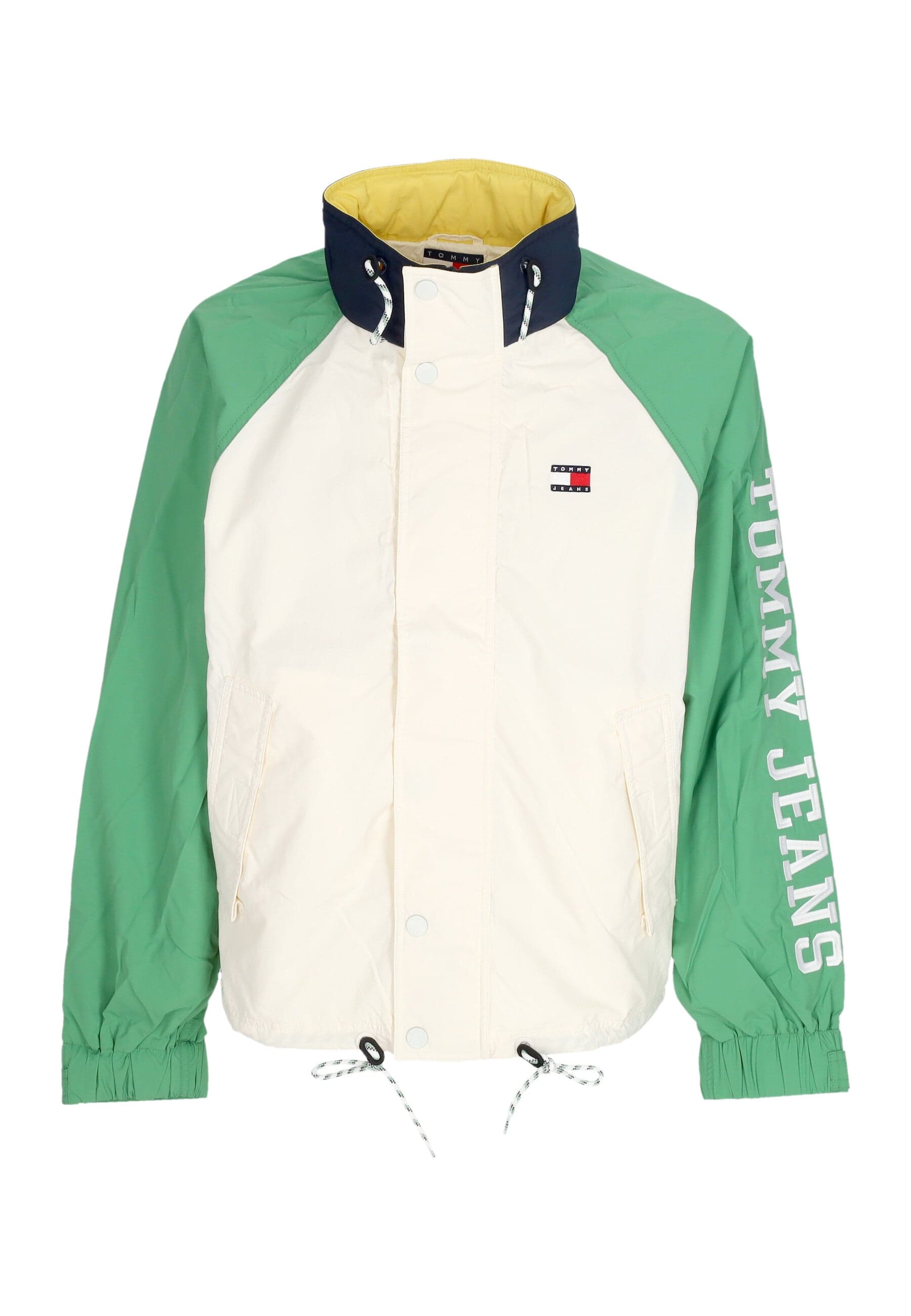 Tommy Hilfiger Giacca a Vento Uomo Color Block Jacket Ancient White/coastal Green - 3
